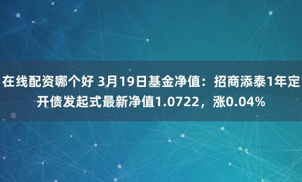在线配资哪个好 3月19日基金净值：招商添泰1年定开债发起式最新净值1.0722，涨0.04%