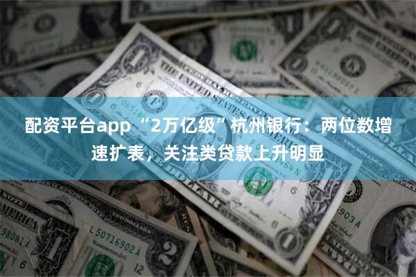 配资平台app “2万亿级”杭州银行：两位数增速扩表，关注类贷款上升明显