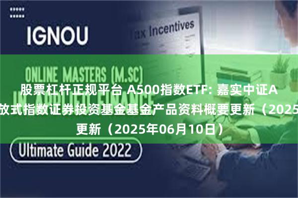 股票杠杆正规平台 A500指数ETF: 嘉实中证A500交易型开放式指数证券投资基金基金产品资料概要更新（2025年06月10日）